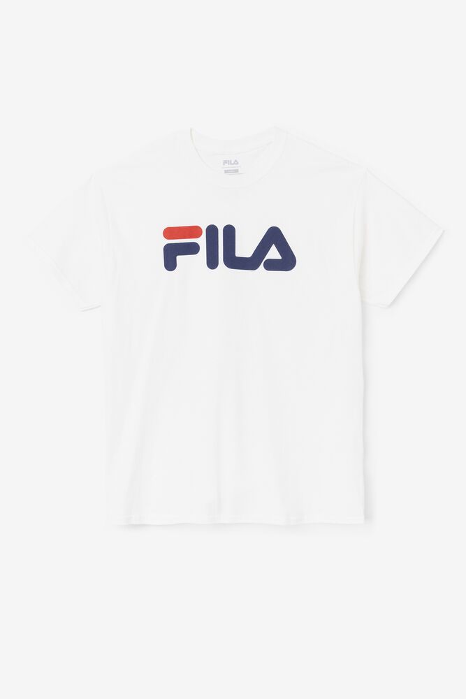 Fila T-Shirt Logo Mens White - India NPY-563947